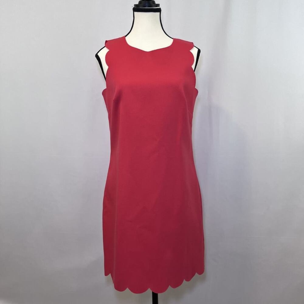 J Crew sleeveless scallop edge arm hem coral salmon mini dress women size 4